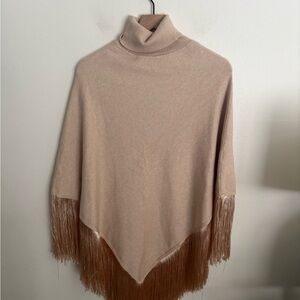 Understated Leather Free People Turtleneck FRINGE WESTERN Poncho Women’s M/L
